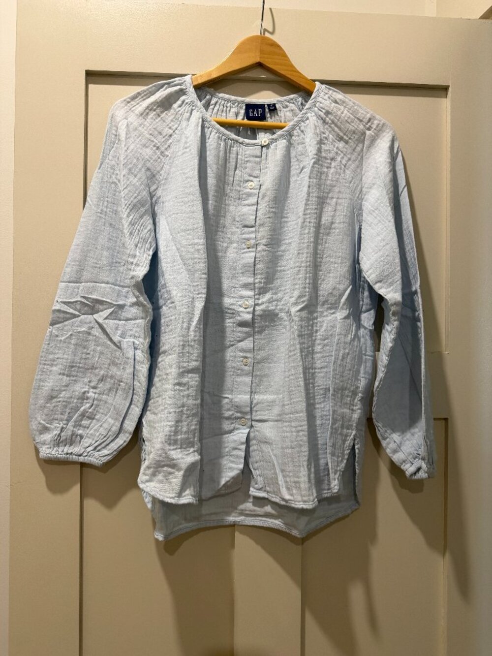 Gap Light Blue Peasant Top Size S